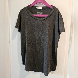 Rock Candy Kids sz Charcoal Grey Heathered Rolled Neck High-Low Knit T-Shirt